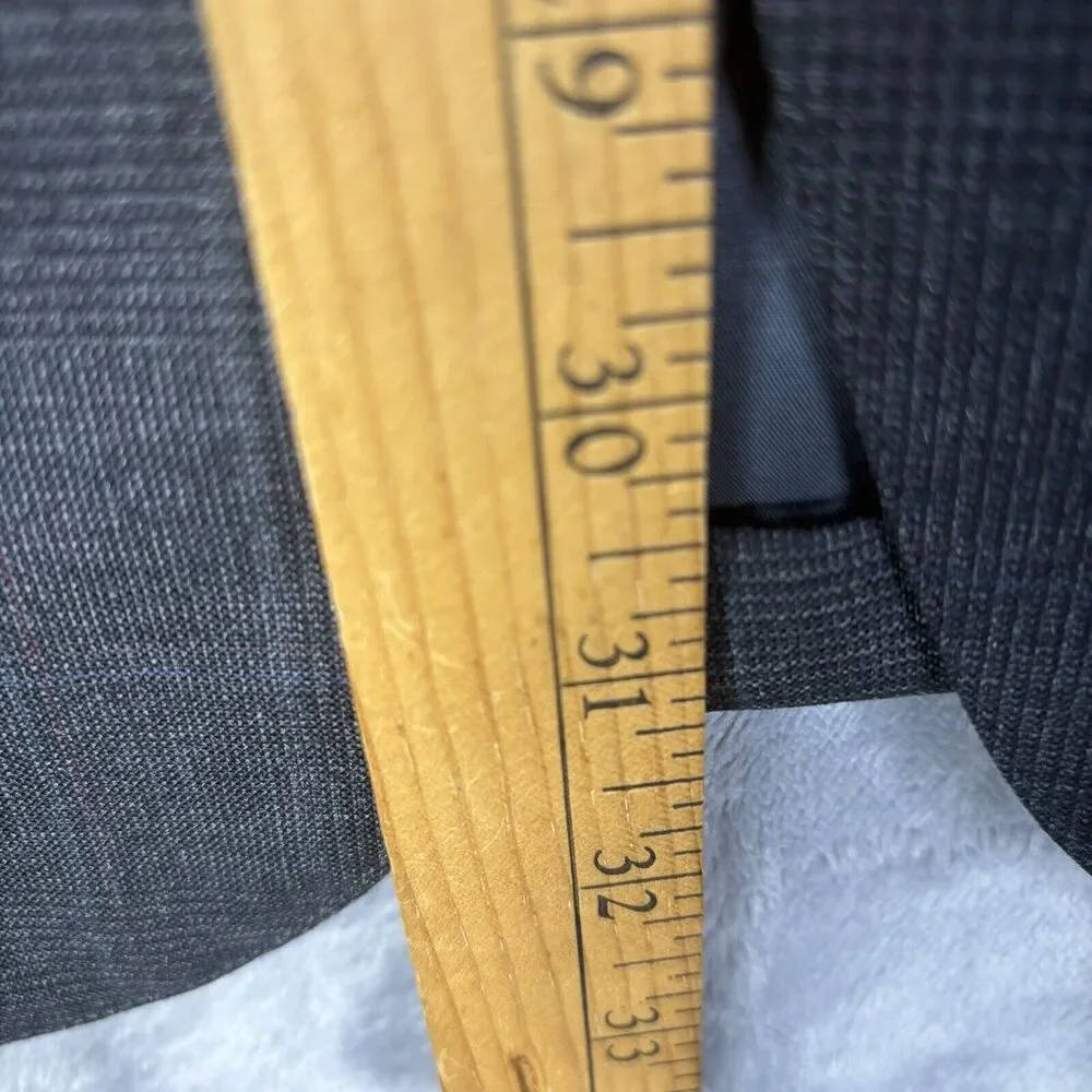 Vtg Brooks Brothers Blazer Men 42 Long 3 Button Pure Wool Gray Blue Plaid Jacket
